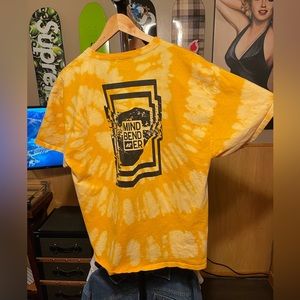 K2 mind bender custom one of one spiral reverse dye shirt size XL yellow